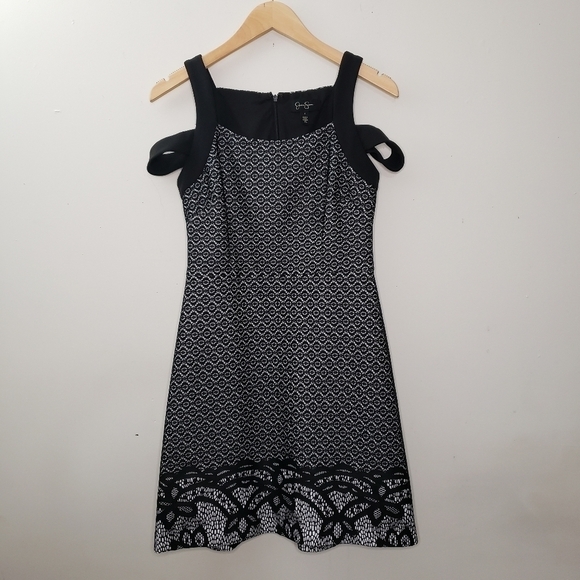 Jessica Simpson Bonded Lace Cold Shoulder Dress 4 - Picture 1 of 9